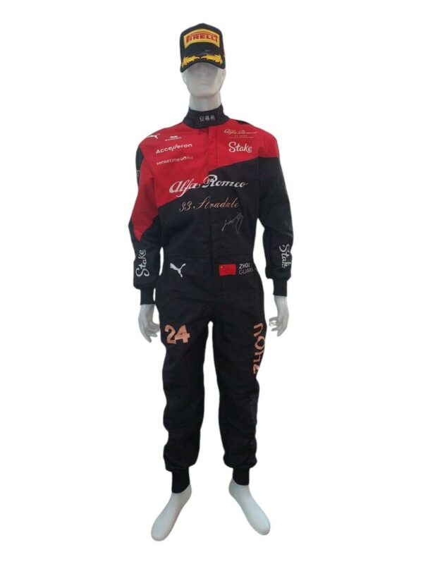 zhou guanyu personally signed alfa romeo formula 1 race suit