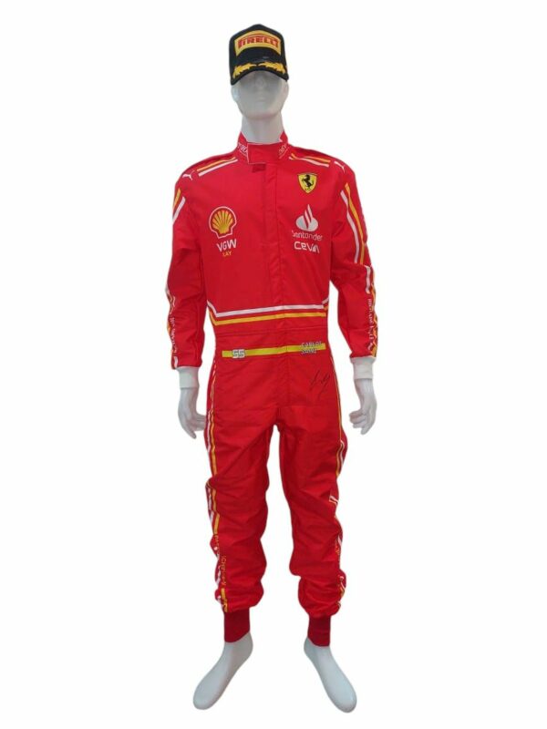 carlos sainz personally signed f1 ferrari replica race suit.