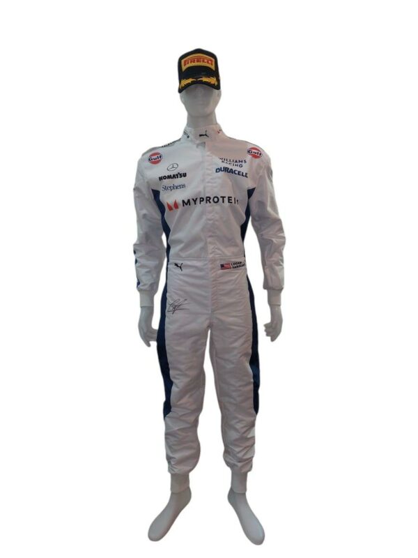 logan sargeant personally signed williams formula 1 replica race suit