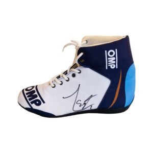 logan sargeant personally signed formula 1 white boot