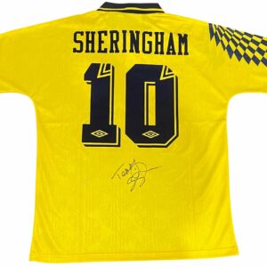 teddy sheringham personally signed tottenham away retro jersey