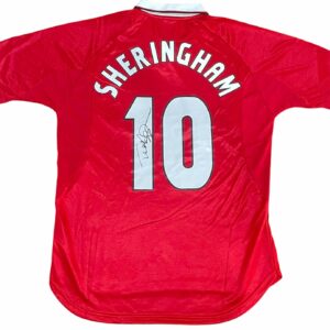 teddy sheringham personally signed 1999 manchester united jersey