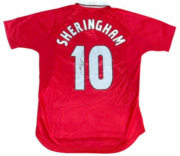 teddy sheringham personally signed 1999 manchester united jersey