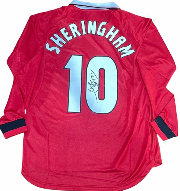 teddy sheringham personally signed manchester united ls jersey