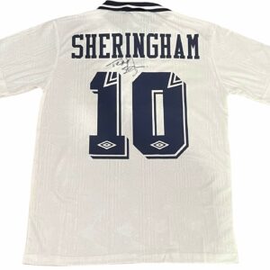 teddy sheringham personally signed tottenham retro jersey.