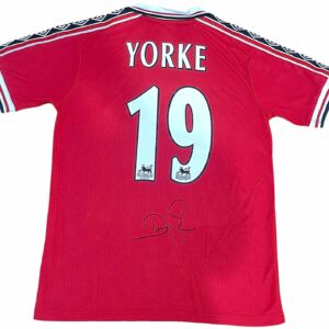 dwight yorke personally signed manchester united home jersey