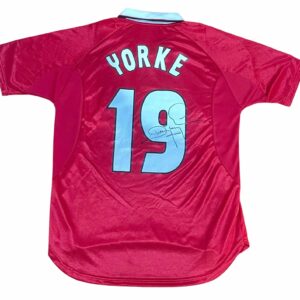 dwight yorke personally signed manchester united 1999 jersey