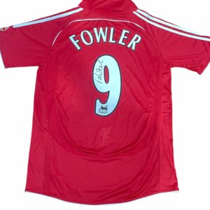 robbie fowler personally signed liverpool 9 retro home jersey