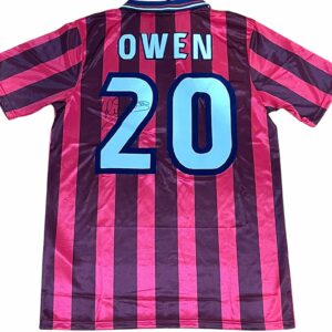 michael owen personally signed england red retro jersey