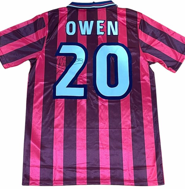 michael owen personally signed england red retro jersey