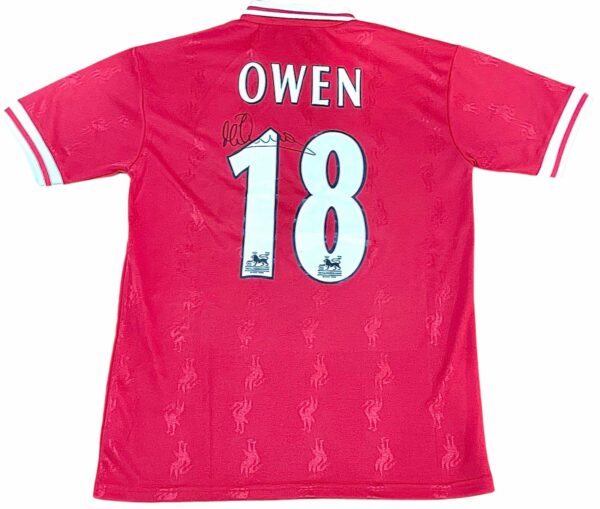 michael owen personally signed liverpool home 18 jersey