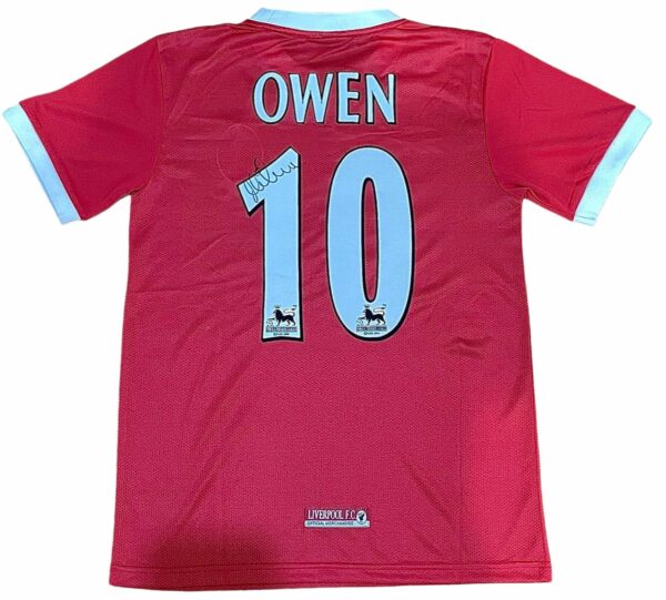 michael owen personally signed liverpool retro home jersey