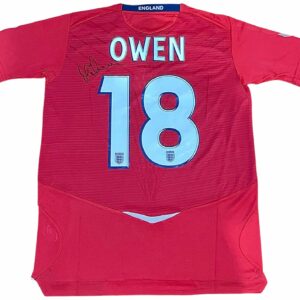 michael owen personally signed england retro jersey