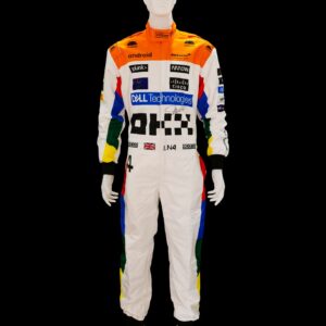 lando norris personally signed silverstone mclaren f1 replica suit