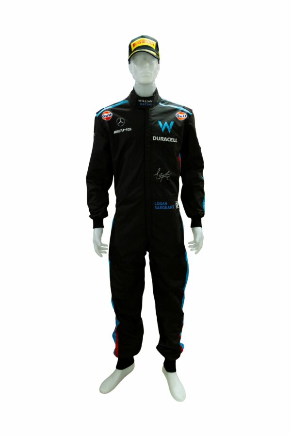 logan sargeant personally signed williams formula 1 replica race suit