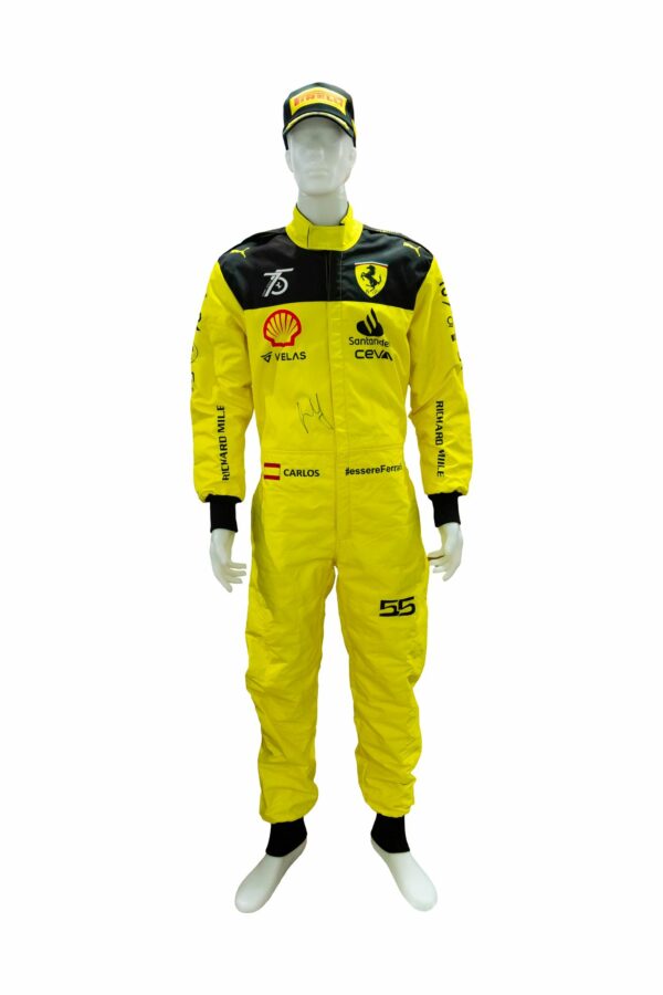 carlos sainz personally signed ferrari monza formula 1 replica race suit