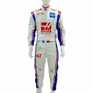 mick schumacher personally signed haas formula 1 replica race suit