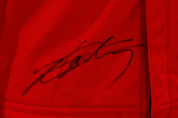 charles lecerlc personally signed ferrari formula 1 replica race suit