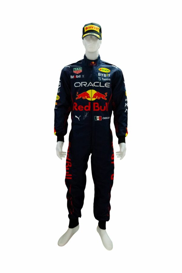 sergio checo perez personally signed formula 1 replica race suit