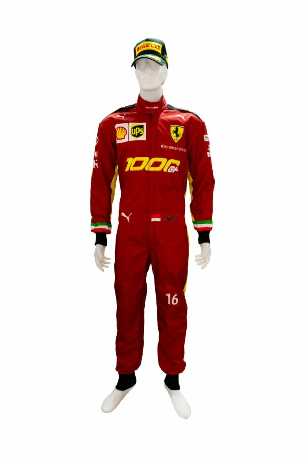 charles leclerc personally signed ferrari f1 replica race suit