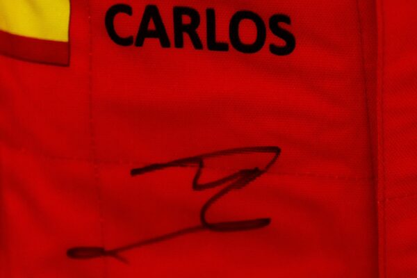 carlos sainz personally signed ferrari f1 replica race suit