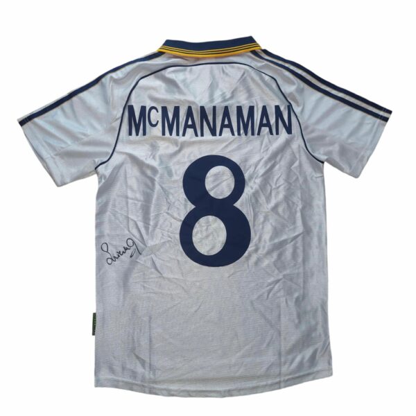 steve mcmanaman personally signed real madrid retro shirt