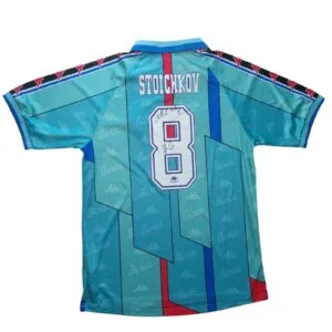 hristo stoichkov personally signed barcelona retro shirt