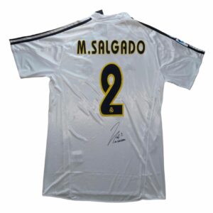 michel salgado personally signed real madrid retro shirt