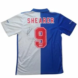 Alan Shearer Personally Signed Blackburn retro football shirt
