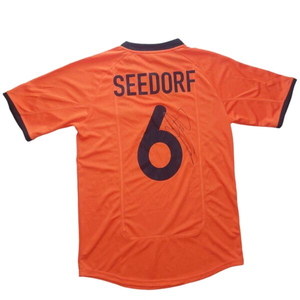 clarence seedorf personally signed netherlands retro football shirt