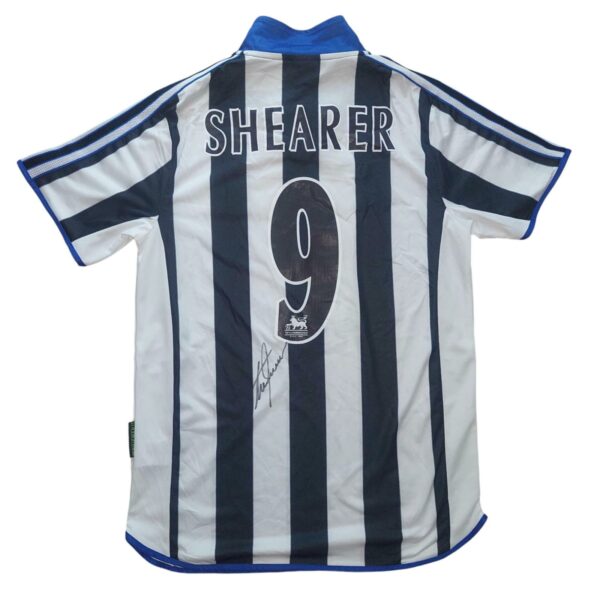 alan shearer personally signed newcastle football shirt