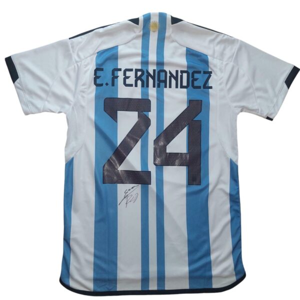 enzo fernandez personally signed argentina wc shirt