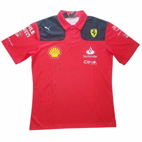 carlos sainz personally signed ferrari f1 team shirt