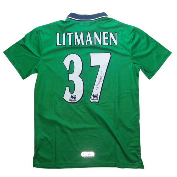 jari litmanen personally signed liverpool retro shirt