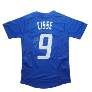 djibril cisse personally signed france retro shirt