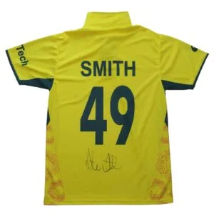 STEVE SMITH PERSONALLY SIGNED AUSTRALIA WC CRICKET SHIRT