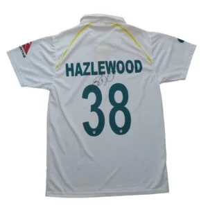 JOSH HAZLEWOOD PERSONALLY SIGNED AUSTRALIA TEST CRICKET SHIRT