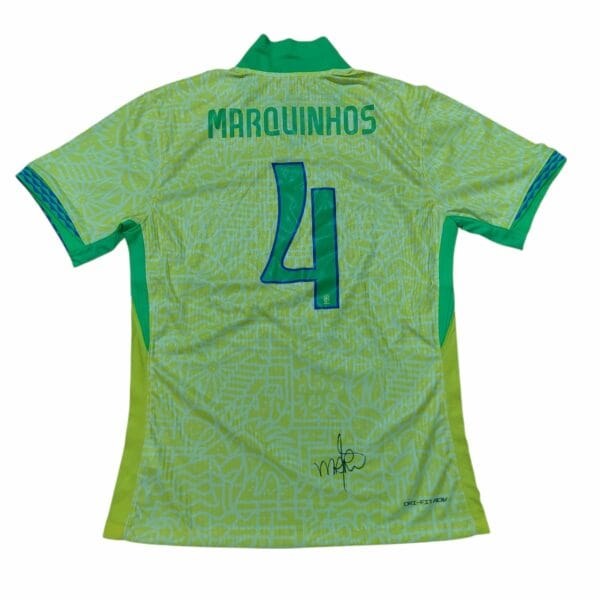 MARQUINHOS PERSONALLY SIGNED BRAZIL FOOTBALL SHIRT