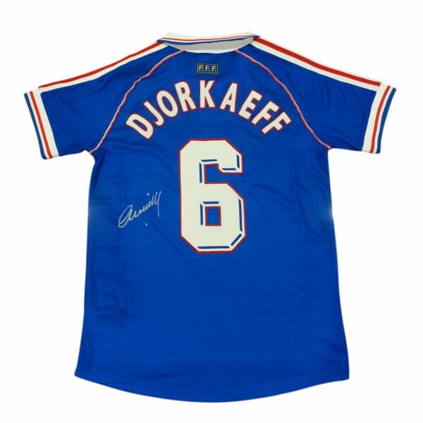 YOURI DJORKAEFF SIGNED FRANCE FOOTBALL SHIRT