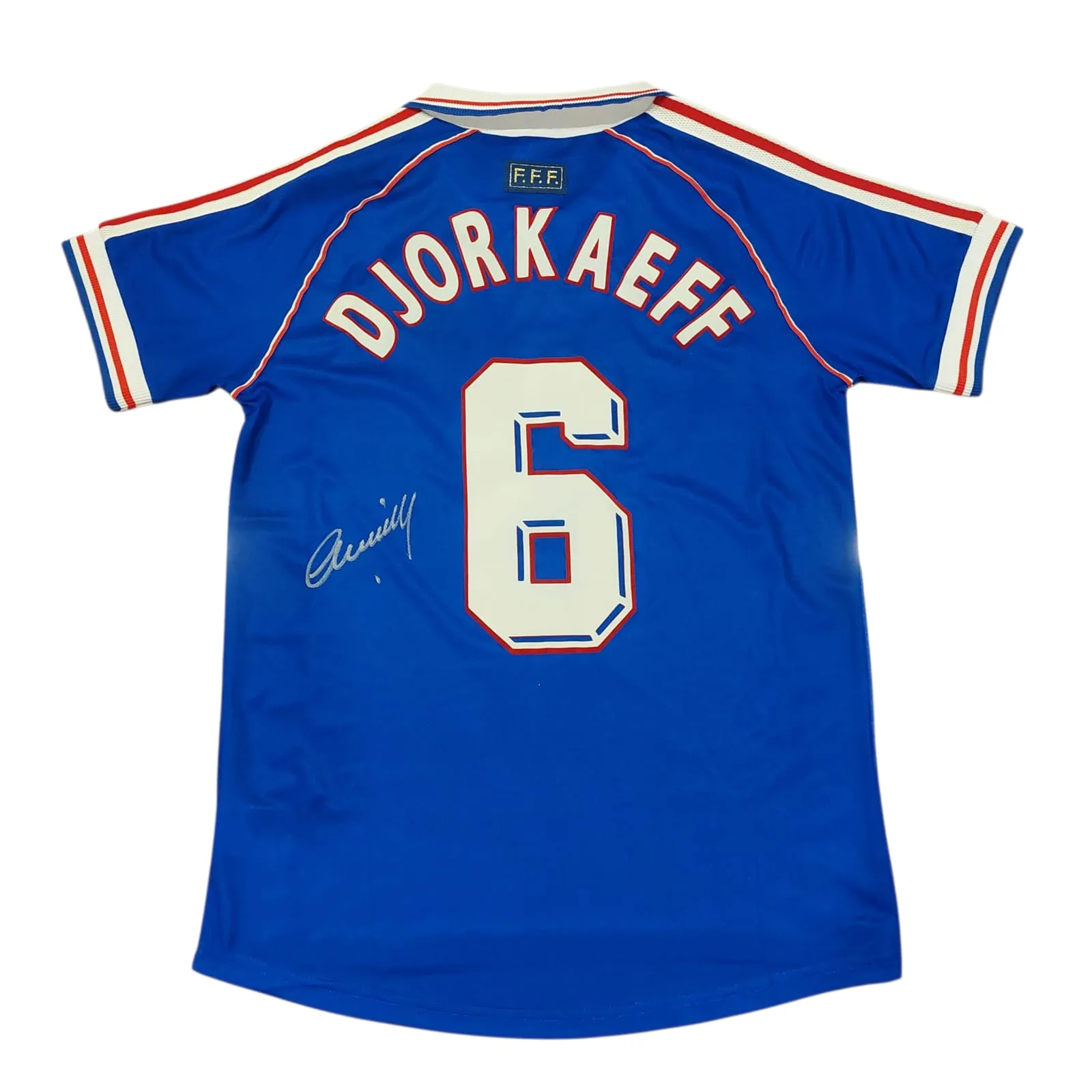 YOURI DJORKAEFF SIGNED FRANCE FOOTBALL SHIRT - Grandstand Memorabilia