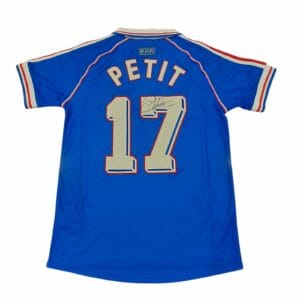 EMMANUEL PETIT SIGNED FRANCE 98 FOOTBALL SHIRT