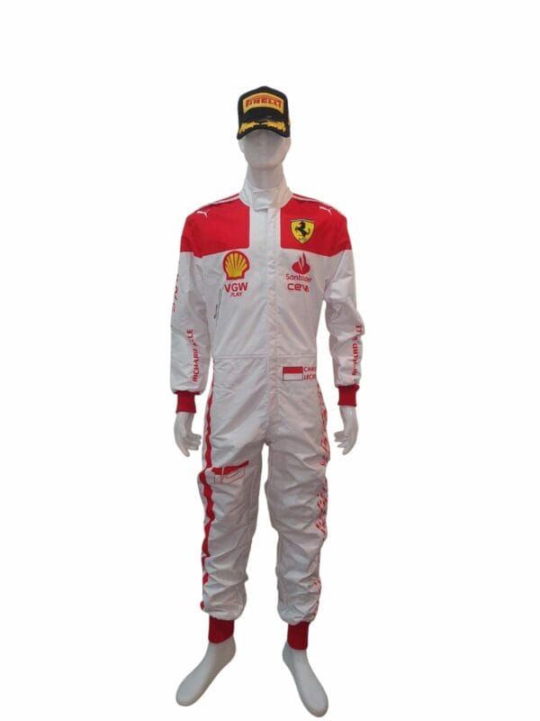 CHARLES LECLERC SIGNED WHITE FORMULA 1 SUIT