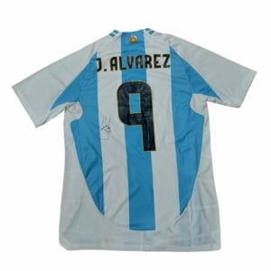 julian alvarez personally signed argentina football shirt
