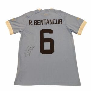 RODRIGO BENTANCUR SIGNED URUGUAY HOME FOOTBALL JERSEY